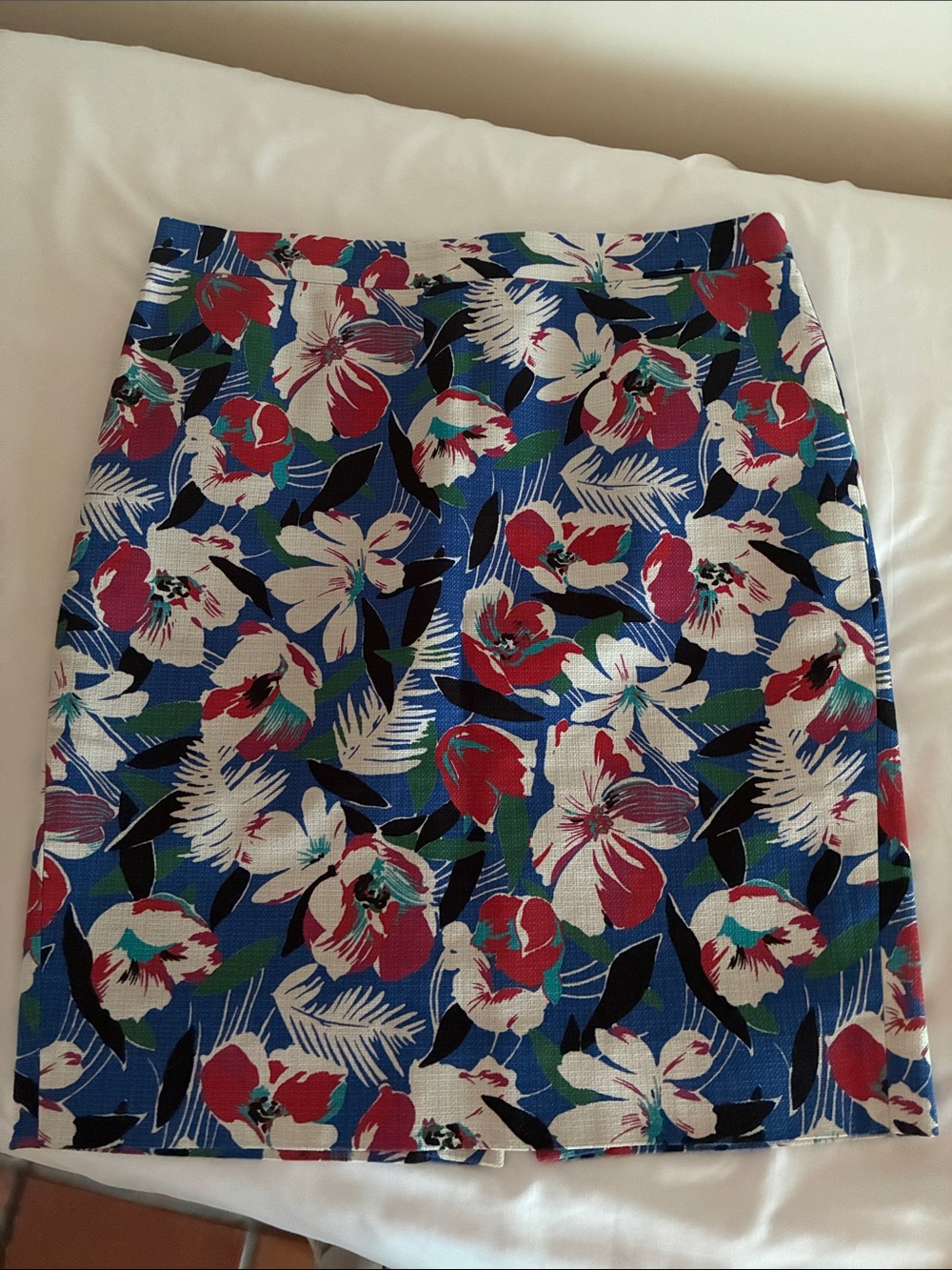 J.Crew factory Floral Blue Pencil Skirt